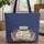 Vintage Travel Trailer Starfish Seashells Travel Essentials Gift for Camper Lover Quilted Tote Bag - 1