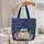 Vintage Travel Trailer Starfish Seashells Travel Essentials Gift for Camper Lover Quilted Tote Bag - 5
