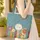 Whimsical Storybook Spines Quilted Floral Garden Leaves Berry Clusters - Everyday Carry Gift Quilted Tote Bag - 4