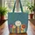 Whimsical Storybook Spines Quilted Floral Garden Leaves Berry Clusters - Everyday Carry Gift Quilted Tote Bag - 3
