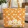 Orange White Yellow Daisy Cluster Flowers - Everyday Carry Lifestyle Gift Quilted Tote Bag - 1