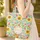 Folk Art Stylized Sunflower Daisy Name Wreath Botanical Garden Everyday Carry Gift Quilted Tote Bag - 4