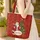 Swirling Filigree Scrollwork Santa Claus Christmas Tree - Everyday Carry Christmas Gift Quilted Tote Bag - 4