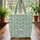 Personalized Name Floral Wreath Botanical Flowers Sage Green - Everyday Carry Gift Quilted Tote Bag - 3