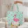 Flamingo Tropical Beach Hibiscus Palm Fronds - Name Scroll Everyday Carry Gift Quilted Tote Bag - 5