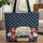 Vintage Camper Van Starfish Seashells Enamel Name Plaque Ocean Travel Essentials Quilted Tote Bag - 1