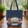Vintage Camper Van Starfish Seashells Enamel Name Plaque Ocean Travel Essentials Quilted Tote Bag - 3