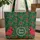 Red Cardinals Holly Berries Wreath - Christmas Holiday Travel Essentials Quilted Tote Bag - 1