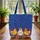 Stylized Cartoon Chickens Organic Tendrils Floral Wreath - Everyday Carry Gift for Chicken Lover Quilted Tote Bag - 3