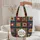 Crochet Granny Square Floral Wreath - Everyday Carry Gift for Crochet Lover Quilted Tote Bag - 5