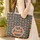 Folk Floral Stars Round Name - Everyday Carry Gift Quilted Tote Bag - 4