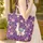 Llama Blanket Blooming Flowers Leaves Berries Wreath - Work Commute Travel Gift Quilted Tote Bag - 4