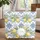 Lemons Green Leaf Blue White Floral Tile Circular Name Medallion Travel Essentials Quilted Tote Bag - 1