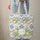 Lemons Green Leaf Blue White Floral Tile Circular Name Medallion Travel Essentials Quilted Tote Bag - 6