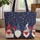 Patriotic Gnomes Fireworks Stars Hearts Independence Day Gift for Proud Americans Quilted Tote Bag - 1
