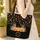 Black Cat Pumpkins Autumn Leaves Floral Wreath Everyday Carry Gift Quilted Tote Bag - 4