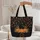 Black Cat Pumpkins Autumn Leaves Floral Wreath Everyday Carry Gift Quilted Tote Bag - 5