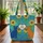 Folk Art Blue Orange Cats Yellow Green Sunflowers Heart Everyday Carry Gift Quilted Tote Bag - 3