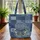 Butterfly Your Name Denim Patchwork Botanical - Everyday Carry Gift Quilted Tote Bag - 3
