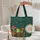 Green Frog Mushrooms Floral Wreath - Wildlife Lover Everyday Carry Gift Quilted Tote Bag - 5