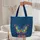 Ornate Butterfly Floral Wreath Personalized Name Everyday Carry Gift Quilted Tote Bag - 5