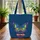 Ornate Butterfly Floral Wreath Personalized Name Everyday Carry Gift Quilted Tote Bag - 3