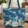 Sea Turtles Ocean Waves Coral Garland - Everyday Carry Gift for Ocean Lover Quilted Tote Bag - 1