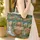 Brown Bear Personalized Name Log Cabin Waterfall - Wildlife Lover Everyday Carry Gift Quilted Tote Bag - 4