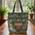 Brown Bear Personalized Name Log Cabin Waterfall - Wildlife Lover Everyday Carry Gift Quilted Tote Bag - 3