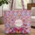 Ornate Butterfly Floral Leaves Circular Border Everyday Carry Gift for Her Quilted Tote Bag - 1