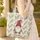 Deep Red Hat Gnome Evergreen Snowflakes Compact Leaf Garland Winter Carry Gift Quilted Tote Bag - 4