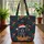 Dachshund Puppy Santa Hat Holly Berries Pine Boughs Your Name Christmas Everyday Gift Quilted Tote Bag - 3