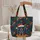 Dachshund Puppy Santa Hat Holly Berries Pine Boughs Your Name Christmas Everyday Gift Quilted Tote Bag - 5