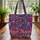 Personalized Name Folk Art Flowers Hearts Guitars - Everyday Carry Gift Quilted Tote Bag - 3