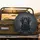 Black Labrador Dog Amber Eyes Front Paws Charcoal Grey - Dog Lover Gift Spare Tire Cover - 2