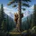 Mother Bear Cubs Climbing Pine Tree Mountains - Wildlife Lover Gift Spare Tire Cover - 6