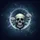Deep Navy Blue Human Skull White Roses Crescent Moon - Expansive Night Sky Decor Gift Spare Tire Cover - 6