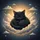Fluffy Black Kitten Sleeping Celestial Clouds Stars - Cat Lover Car Decor Gift Spare Tire Cover - 6