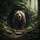 Grizzly Bear Mossy Cave Ancient Forest Wilderness Lush Greenery - Wildlife Lover Gift Spare Tire Cover - 6