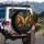 Golden Elephant Tropical Jungle Flowers - Wildlife Lover Gift Spare Tire Cover - 3