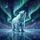 Polar Bear Reflective Ice Cosmic Nebula Aurora Borealis - Wildlife Lover Gift Spare Tire Cover - 6