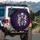 Interlocking Skulls Headphones Thorny Vines Leaves - Gothic Car Decor Gift Spare Tire Cover - 3