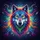Wolf Head Piercing Eyes Rainbow Fur Cosmic Field Smoke Tendrils - Adventure Seeker Gift Spare Tire Cover - 6