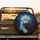 White Leopard Blue Spots Electric Eyes Dark Red Rose Dark Foliage - Wildlife Lover Gift Spare Tire Cover - 2