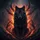 Black Wolf Glowing Red Eyes Fiery Tendrils Jagged Horns Dark Fantasy - Wildlife Lover Gift Spare Tire Cover - 6