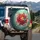 Ruby Hummingbird Red Peony Flower - Garden Decor Gift for Bird Watcher Spare Tire Cover - 3