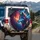Majestic Wolf Head Glowing Energy Pine Forest Cosmic Sky Outdoor Adventure Gift Spare Tire Cover - 3