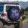 Iridescent Butterflies Luminous Fantasy Flowers Cosmic Night Sky - Nature Lover Gift Spare Tire Cover - 3