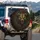 Brown Wolverine Bear Head Green Eyes Green Stripes - Outdoor Enthusiast Gift Spare Tire Cover - 3