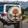 Fiery Orange Autumn Tree Gnarled Roots Misty Hills Still Water - Nature Lover Gift Spare Tire Cover - 3